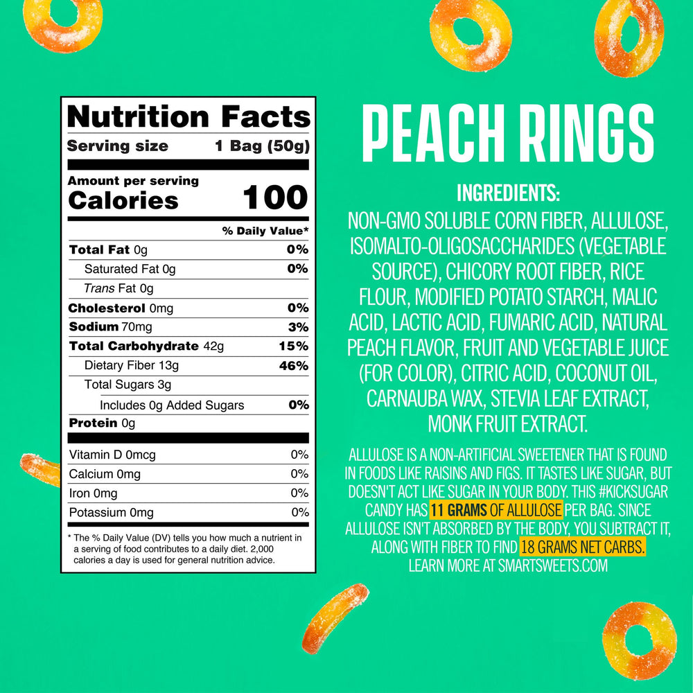 
                  
                    SmartSweets Peach Rings (Pack of 4)
                  
                